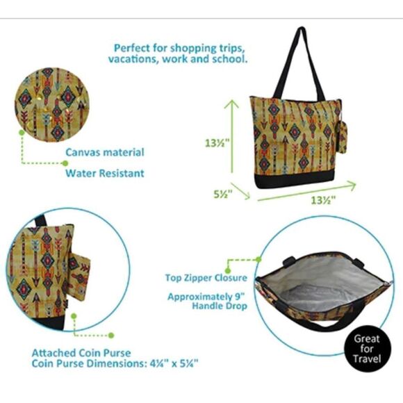 Boho Tribal NGIL Canvas Tote Bag - Picture 4 of 5